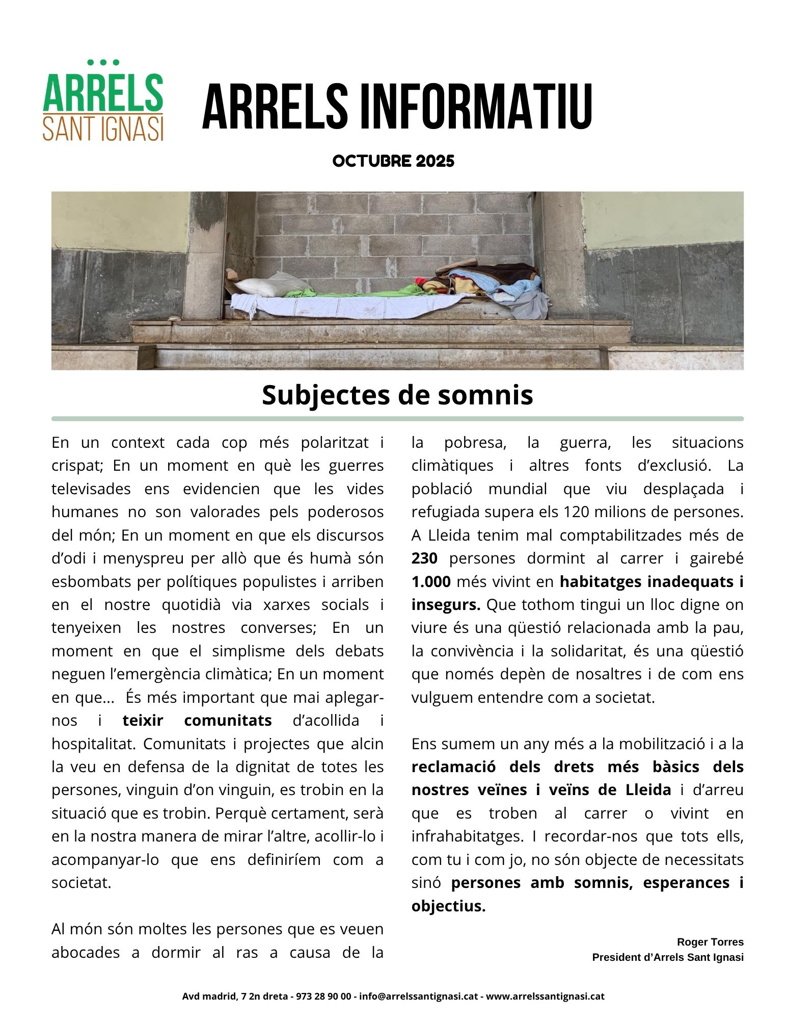 Portada Arrels Informatiu Octubre 2025