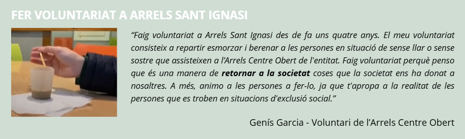 Testimoni Voluntariat - Arrels Informatiu